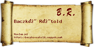 Baczkó Rátold névjegykártya